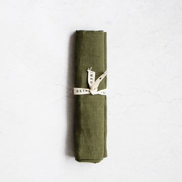 Olive green tea towel