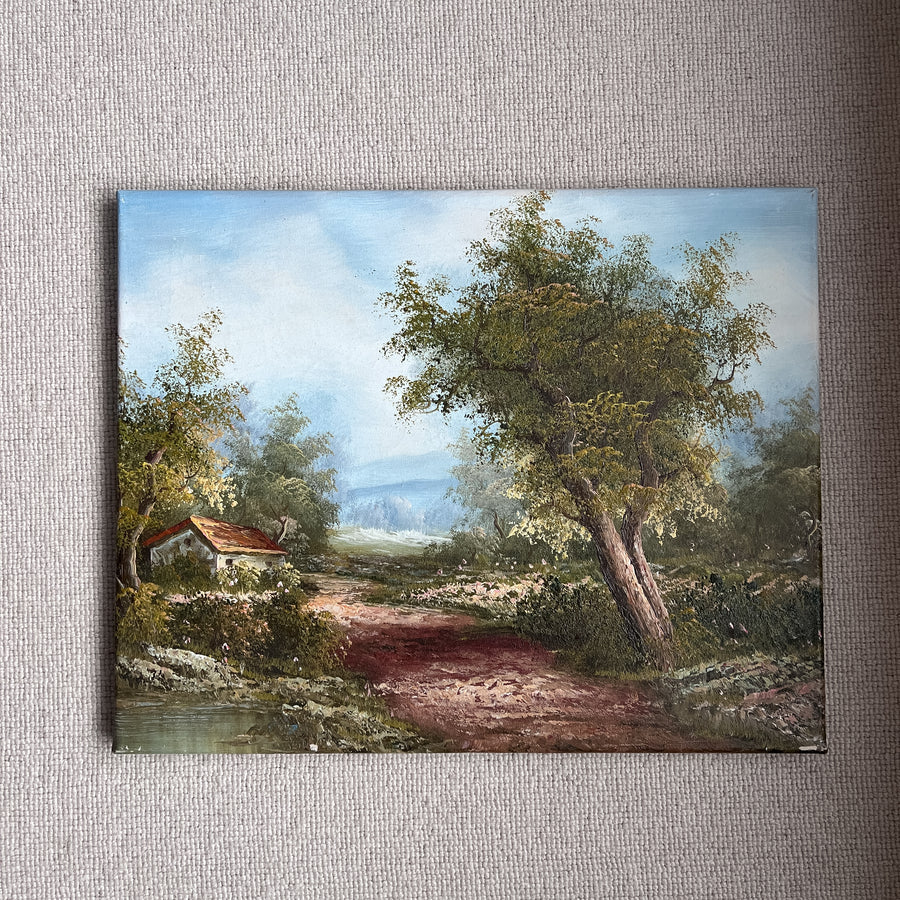 Vintage landscape on canvas
