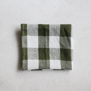 Gingham Tea Towel - Olive green